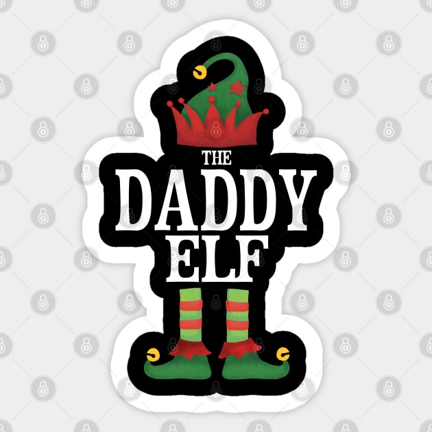 Daddy Elf Matching Family Group Christmas Party Pajamas Sticker by uglygiftideas